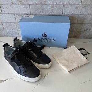 LANVIN black leather sneakers